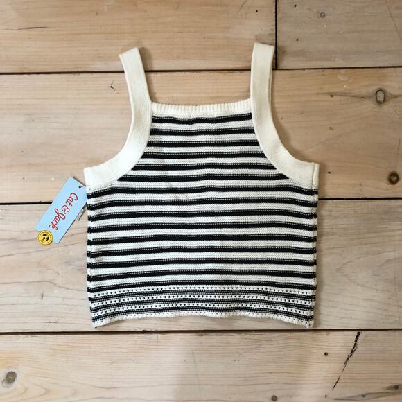 Cat & Jack NWT Black White Striped Knit Tank Size S (6/7) - Picture 6 of 7